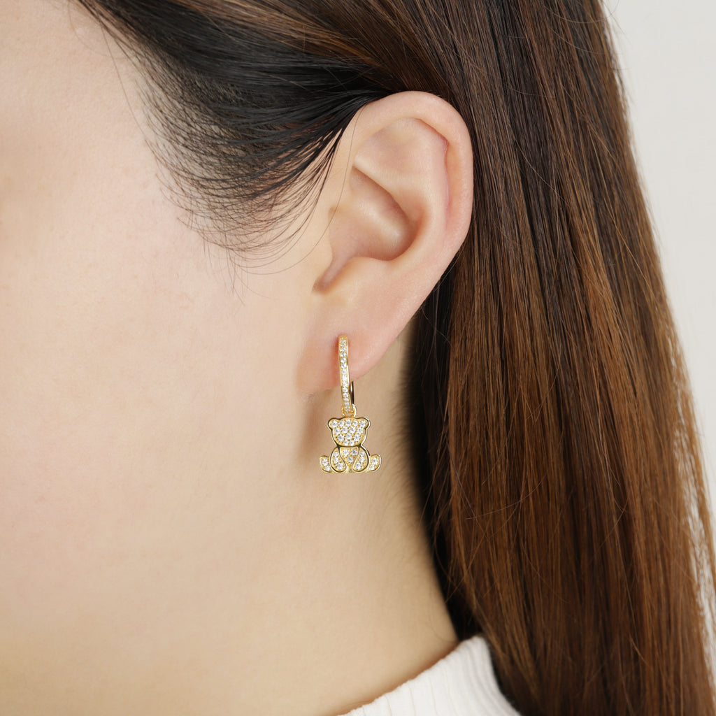 CIRCUS BEAR Huggie Earrings