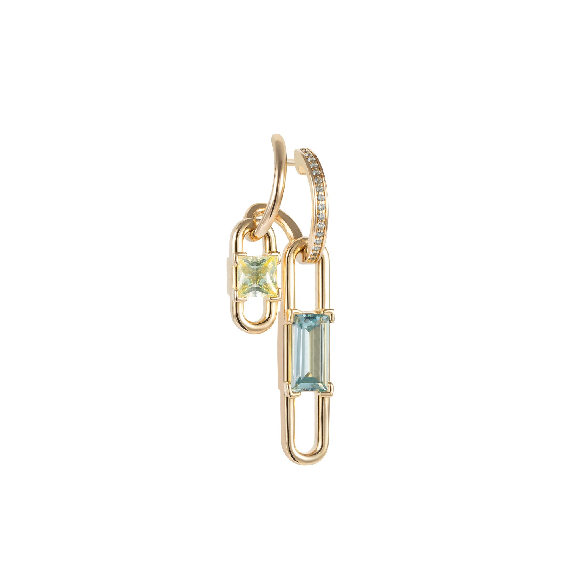 TOGGLE Convertible Double Hoop Earrings with Reversible Drop Charms