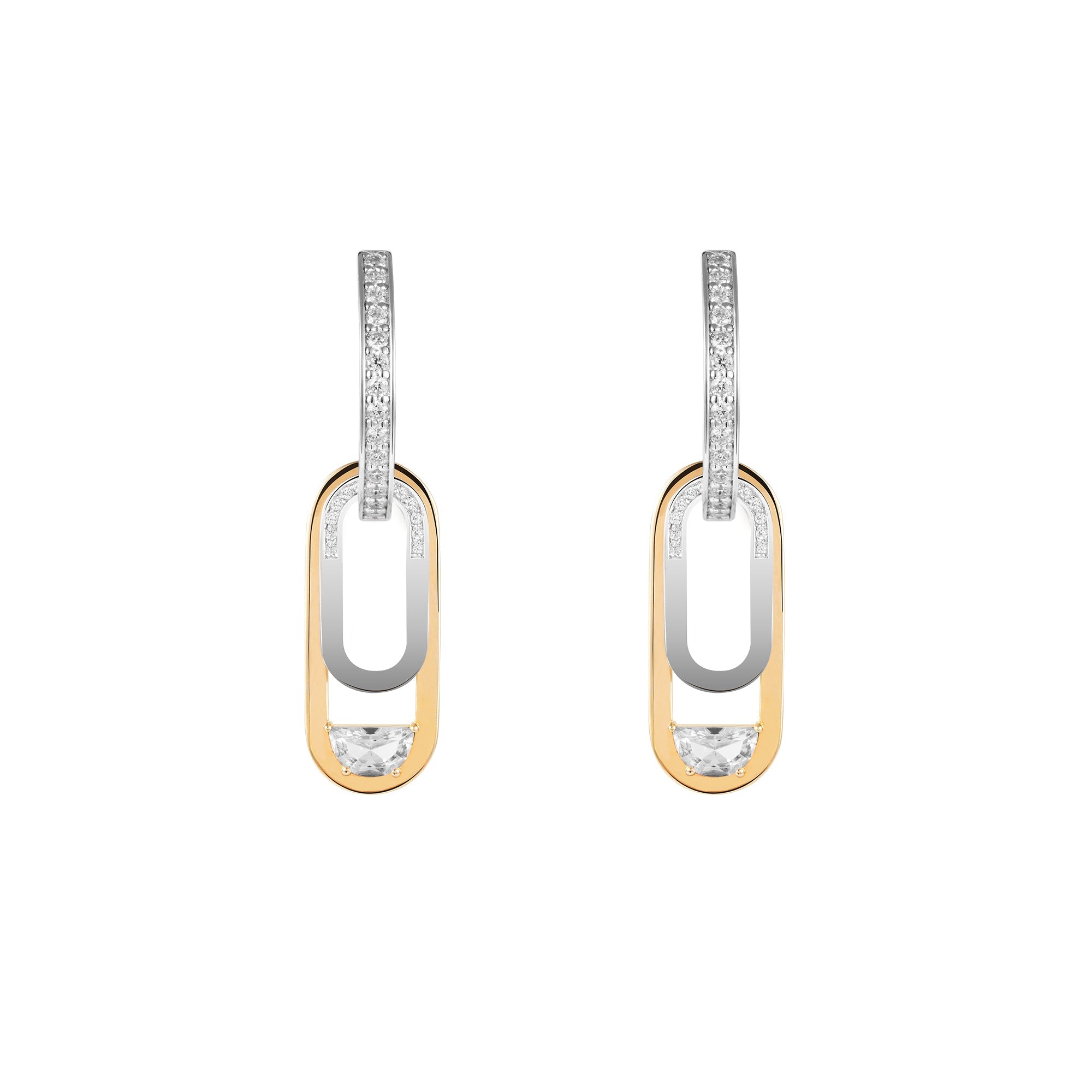 TOGGLE Convertible Hoop Earrings with Drop Charms