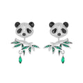 Puffy Panda Convertible Stud Earrings with Drop Charms