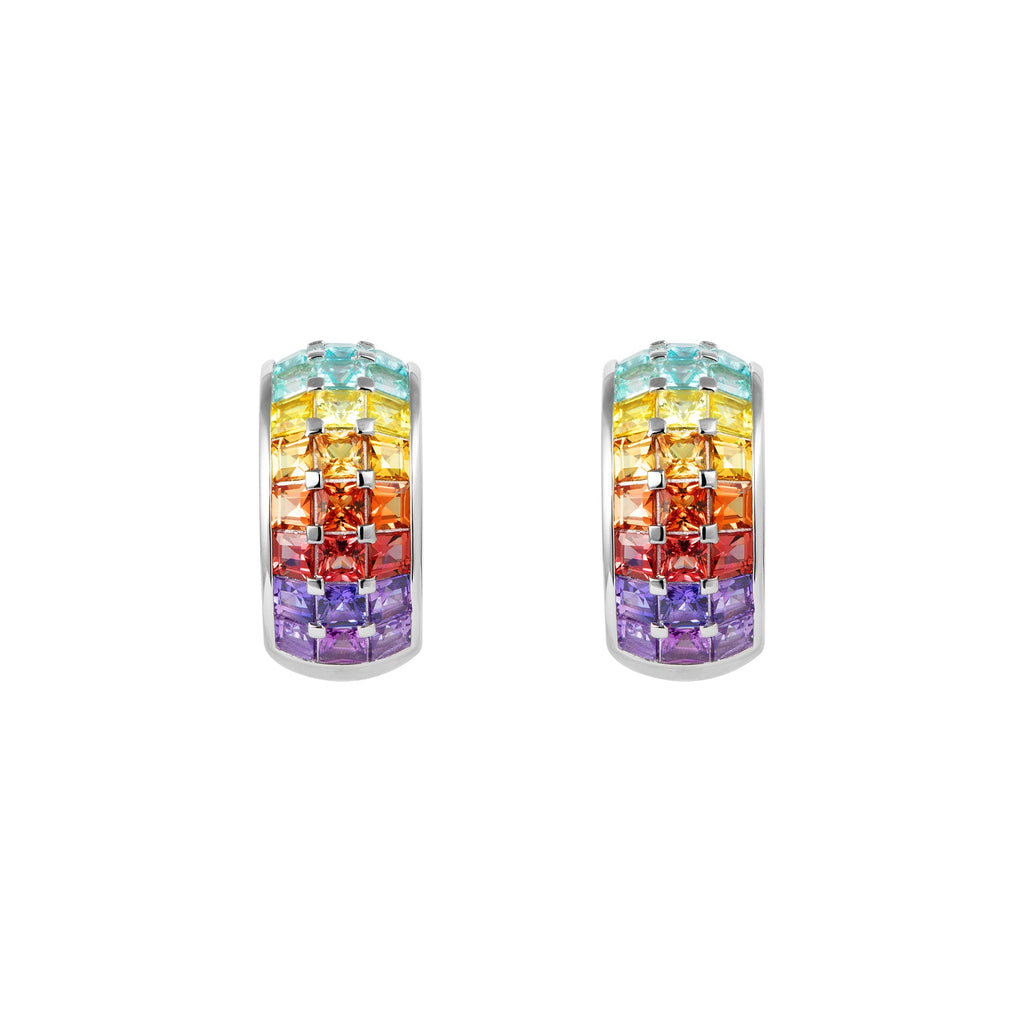 SunDaze Rainbow Dome Hoop Earrings