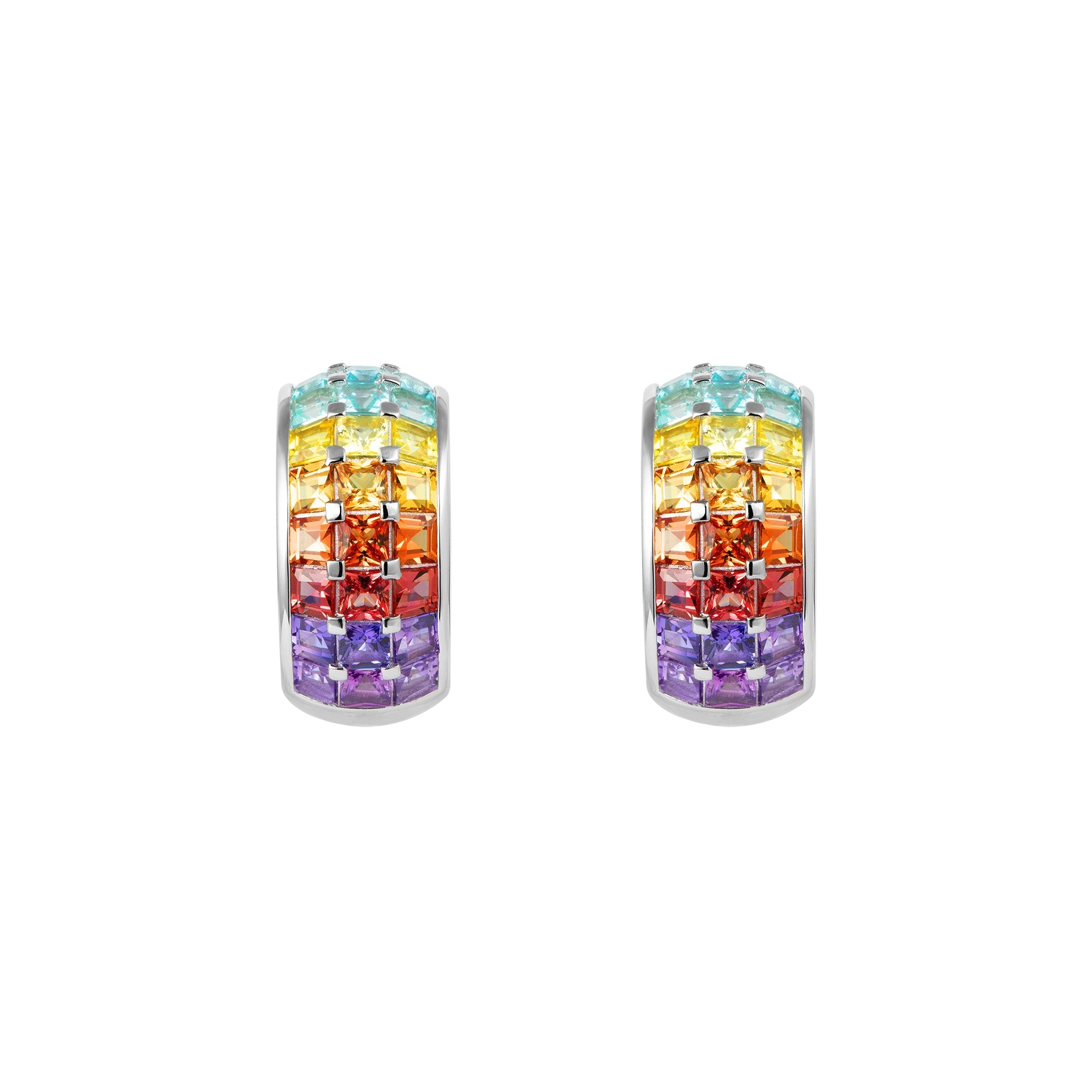 SunDaze Rainbow Dome Hoop Earrings