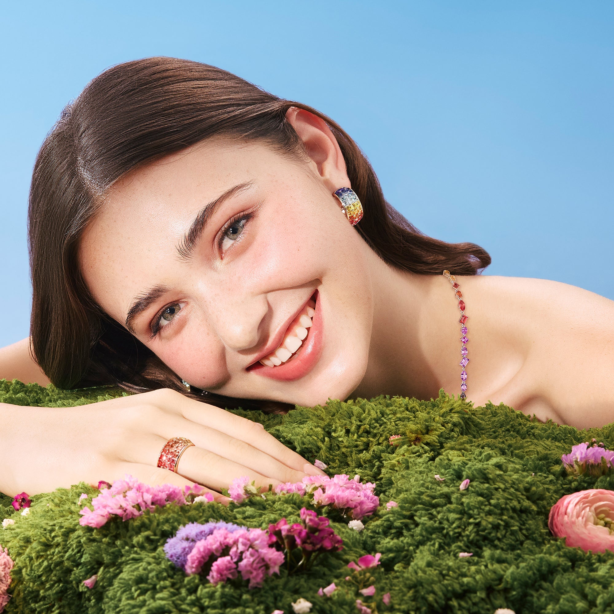 SunDaze Rainbow Dome Hoop Earrings