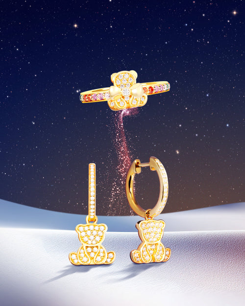 CIRCUS BEAR Huggie Earrings