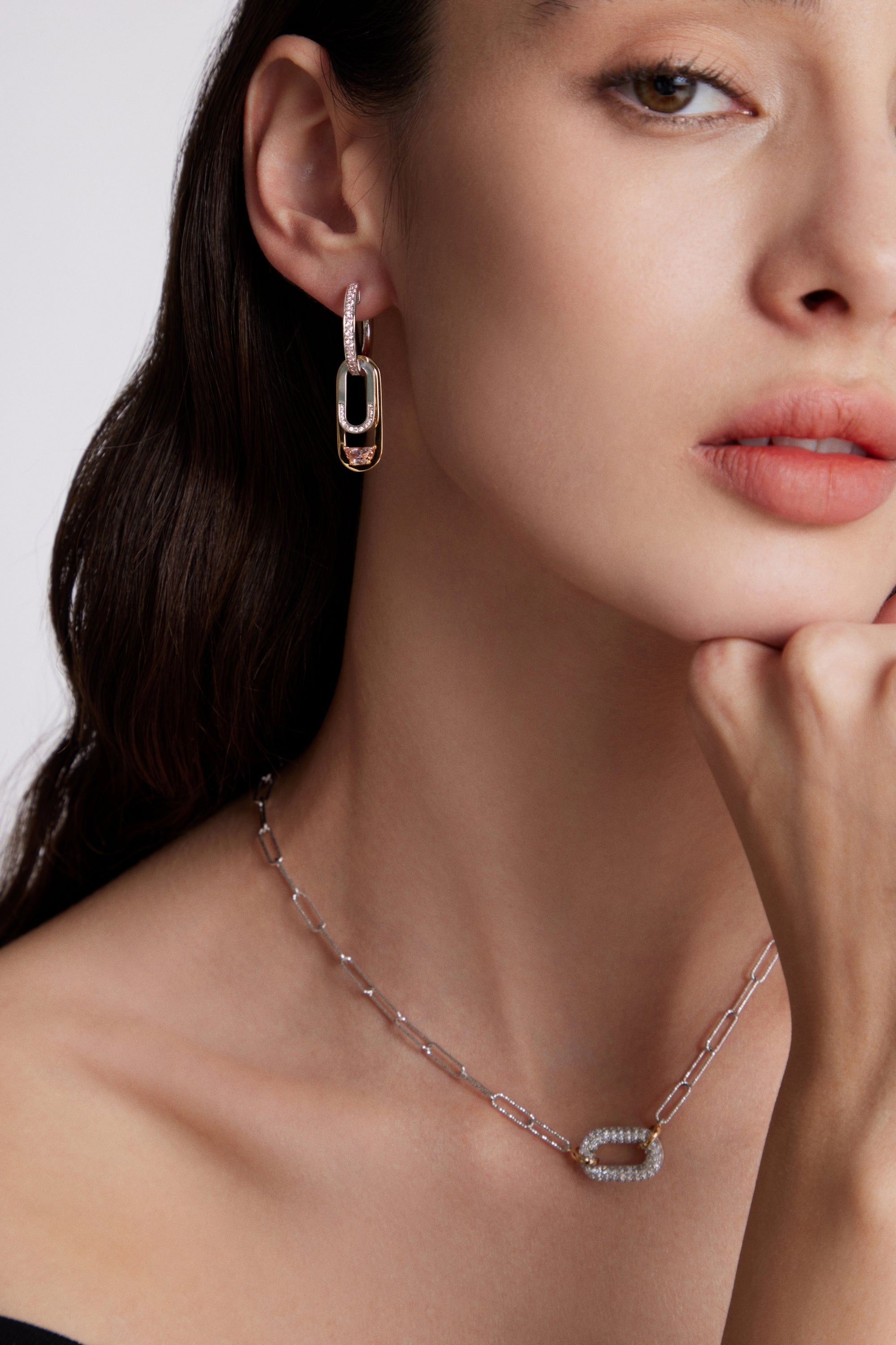 TOGGLE Convertible Hoop Earrings with Drop Charms