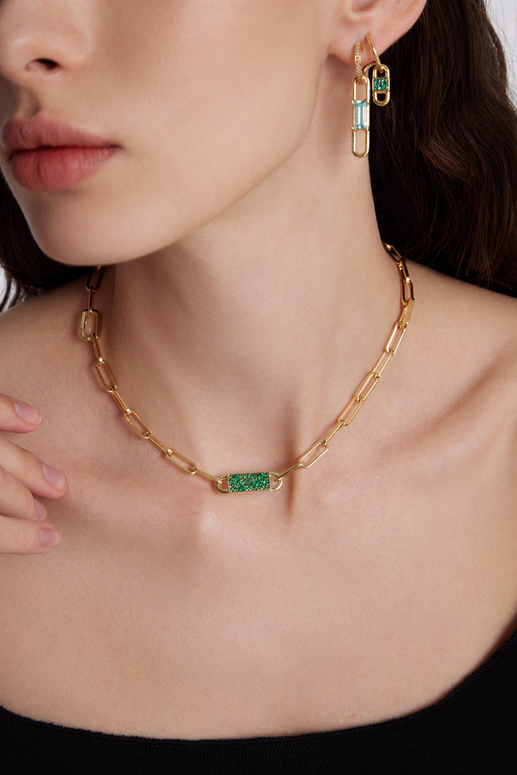 TOGGLE Convertible Double Hoop Earrings with Reversible Drop Charms