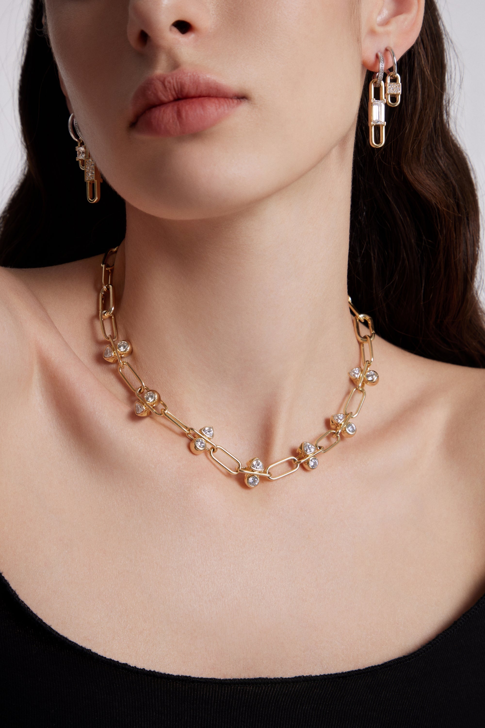 TOGGLE Convertible Double Hoop Earrings with Reversible Drop Charms