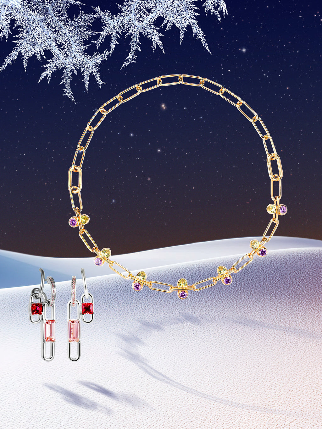 TOGGLE Convertible Double Hoop Earrings with Reversible Drop Charms