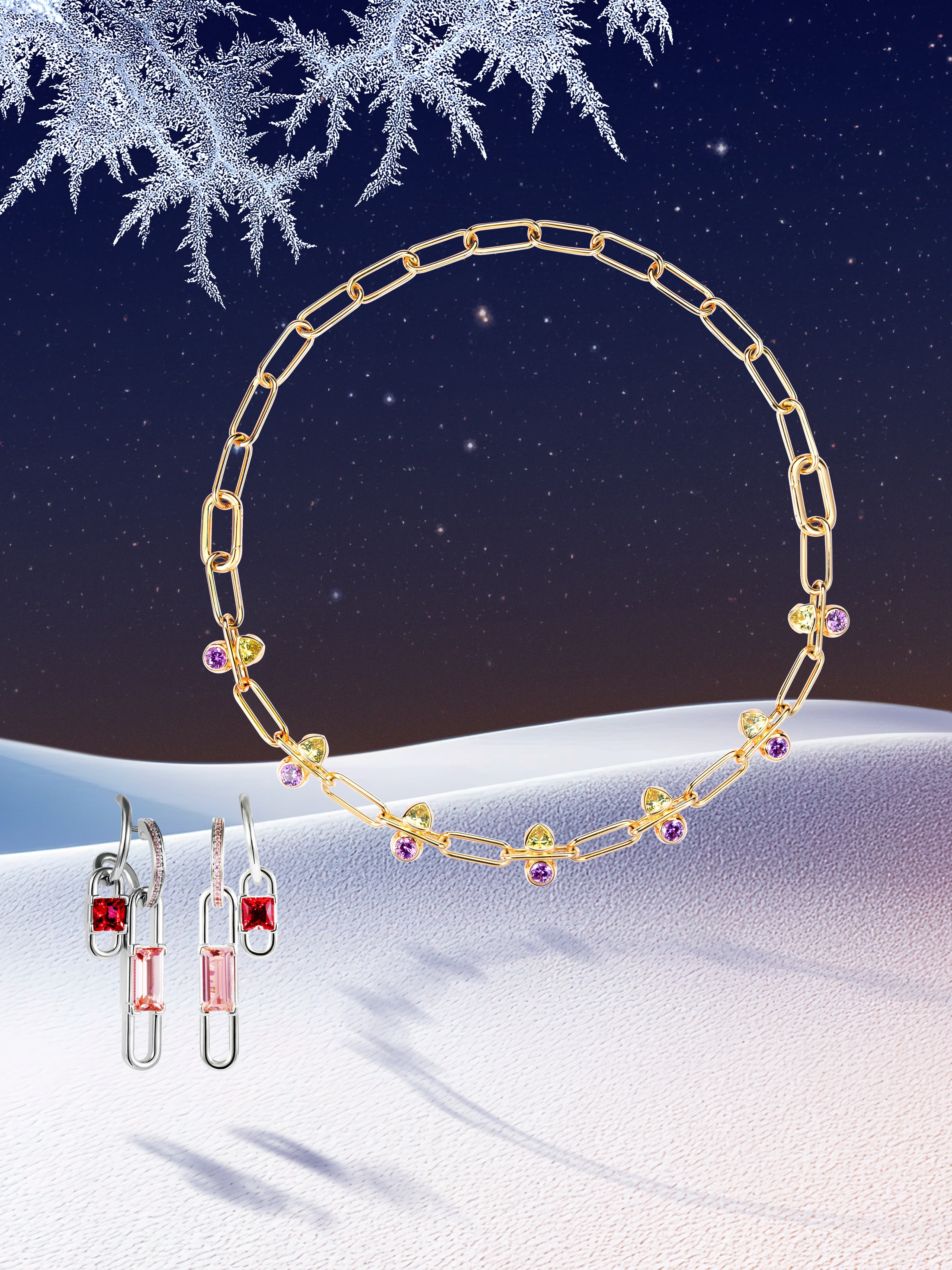 TOGGLE Convertible Double Hoop Earrings with Reversible Drop Charms